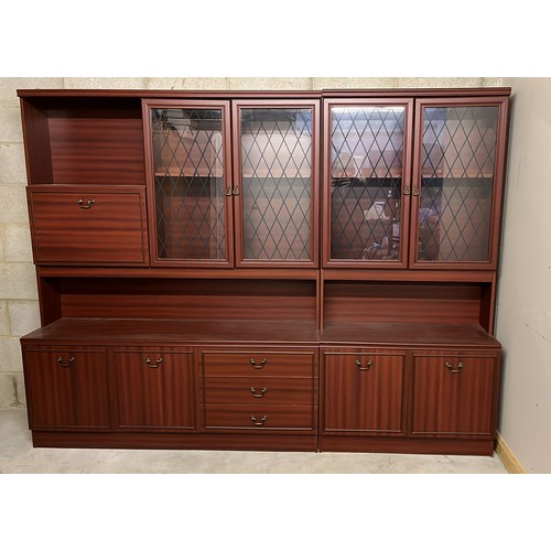 439 - TWO LOUNGE UNITS IN MAHOGANY EFFECT