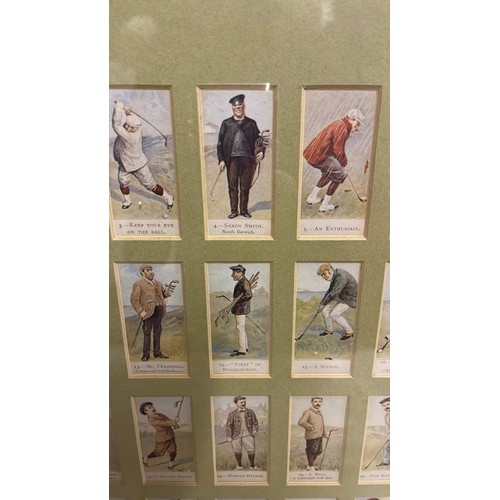 456 - FRAMED AND GLAZED CIGARETS CARDS OF GOLFERS