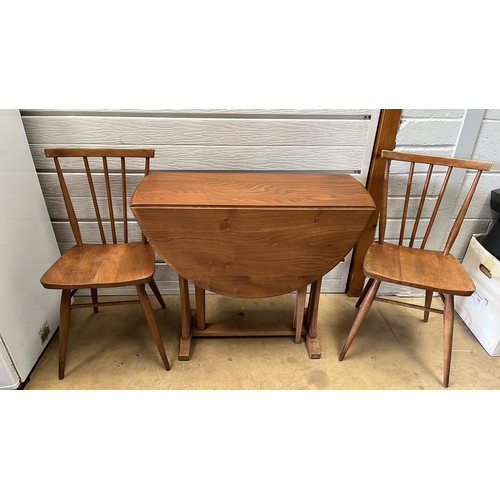 479 - TWO ERCOL BREAKFAST CHAIRS MODEL 391AND ERCOL DROP LEAF  TABLESEE ALL PICTURES