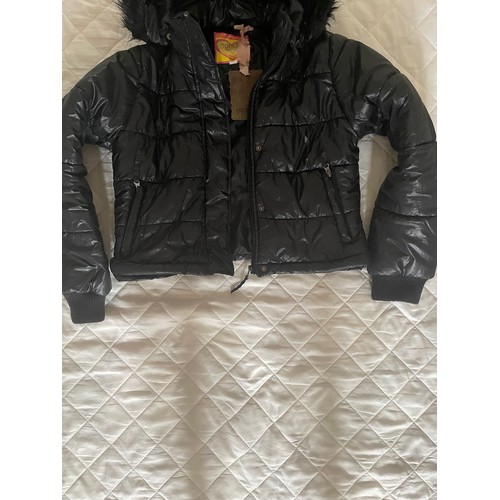 150A - Brand New Women’s hooded ,padded puffer jacket in navy size S/M