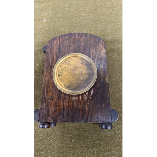 349 - OAK ARCH TOP MANTLE CLOCK