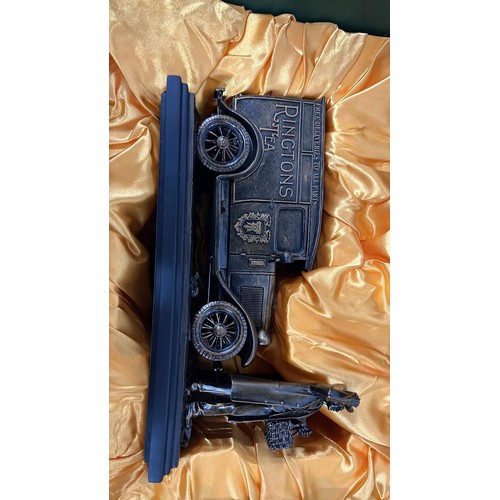 322 - RINGTONS DELIVERY VAN SCULPTURE 10 INCHES LONG WITH GREEN BOX WING MIRROR LOOSE SEE ALL PICTURES