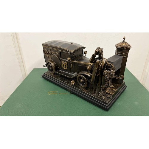 323 - LARGE RINGTONS  DELIVERY VAN SCULPTURE 10 INCH LONG WITH GREEN BOX WING MIRROR LOOSE SEE PICTURES... 