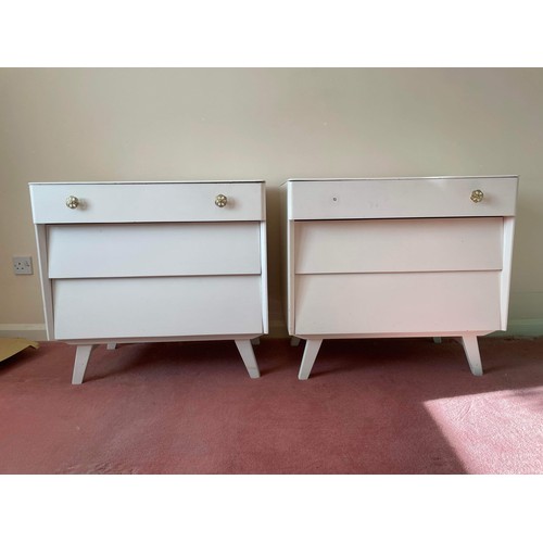 264 - PAIR OF WHITE BEE HIVE CHEST OF DRAWERS