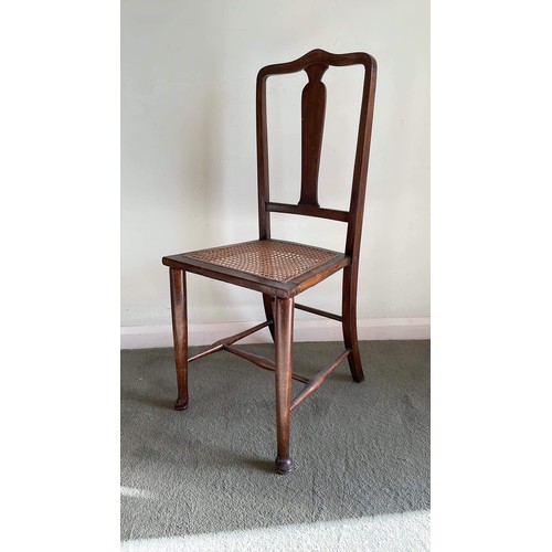 262 - GEORGIAN BEDROOM CHAIR WITH CANE SEAT