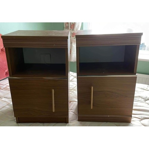 260 - PAIR OF TEAK EFFECT BEDSIDE UNITS