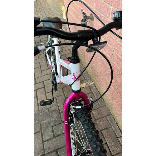 277 - PINK AND WHITE LADIES BIKE BY CHALLENGE