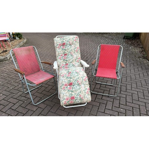 276 - THREE FOLDING GARDEN CHAIRS