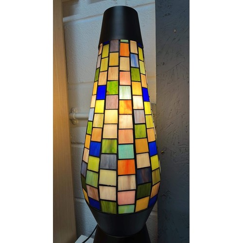 301 - TIFFANY STYLE LAMP - 68CM WITH COLOURED MOSAIC SHADE