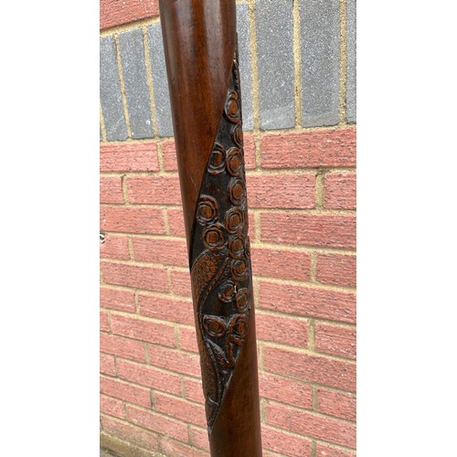 297 - WOODEN ORIENTAL PATTERN STANDARD LAMP