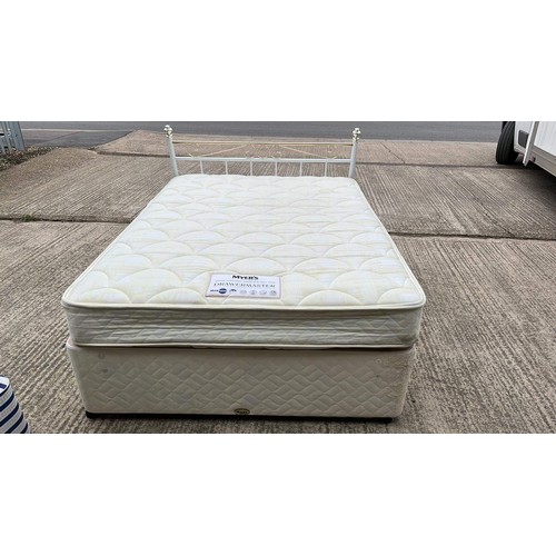 488 - DOUBLE BED WITH A MATTRESS - HAS MARKS & DAMAGE TO BASE