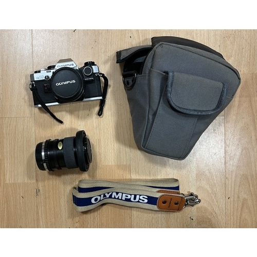 59 - OLYMPUS CAMERA WITH CASE & LENS