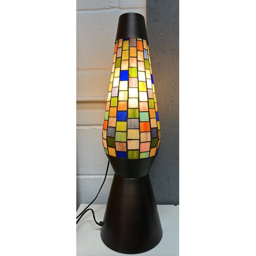 301 - TIFFANY STYLE LAMP - 68CM WITH COLOURED MOSAIC SHADE