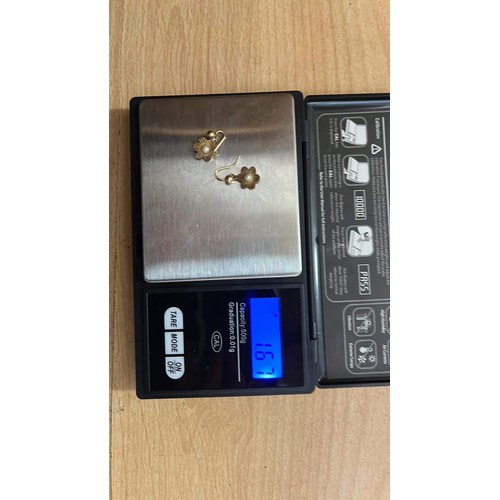 202B - 9ct gold earrings - weight 1.67g