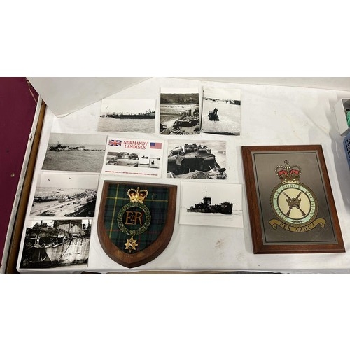 653 - Mess plaque & d day posts cards