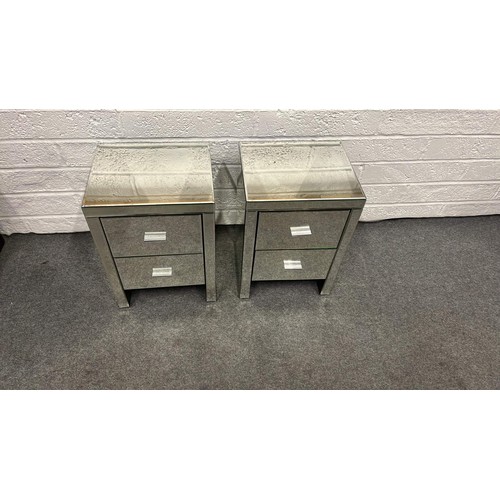 59 - PAIR OF MIRRORED BED SIDE CHESTS