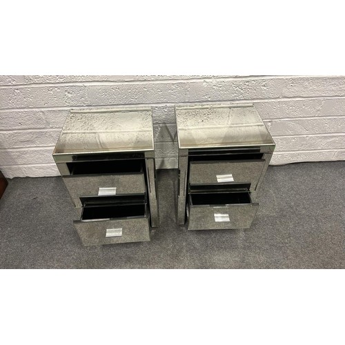 59 - PAIR OF MIRRORED BED SIDE CHESTS