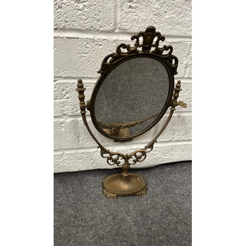 45 - DECRETIVE CAST METAL SINGLE VANITY MIRROR SEE ALL PICTURES FOR CONDITION