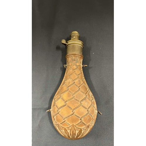 148 - COPPER AND BRASS POWDER FLASK