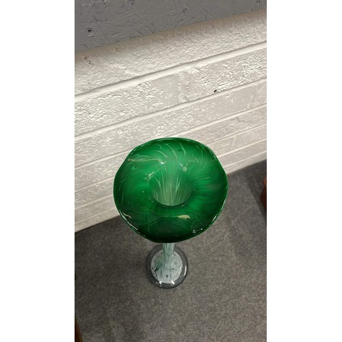 73 - VERY TALL GREEN GLASS VASE