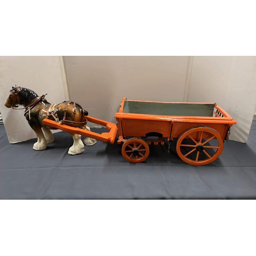 1 - LARGE SCALE SHIRE HORSE AND CART