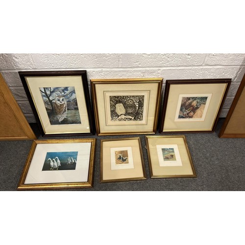 444 - FRAMED ART WORK OF BIRDS AND OTHER ANIMALS