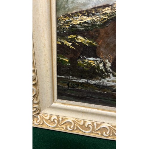 436 - SEASCAPE IN OIL SIGNED WITH WHITE FRAME