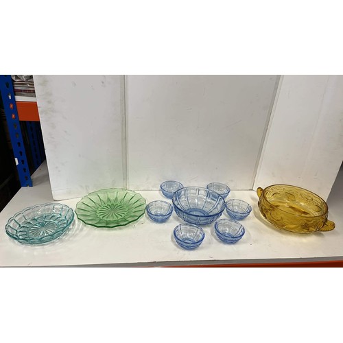 517 - COLOURED GLASS WARE