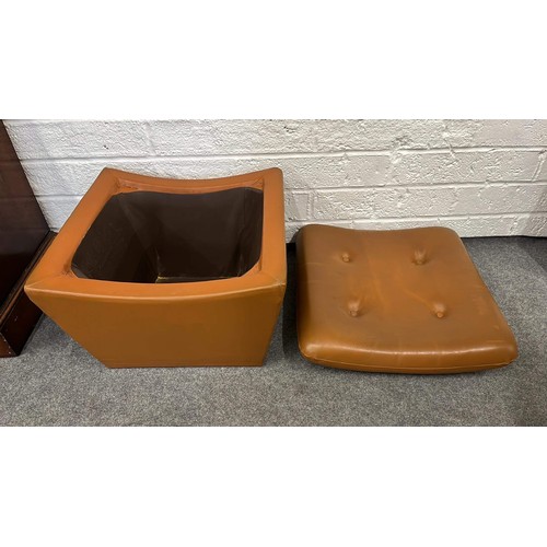 563 - RETRO BROWN STORAGE SEAT