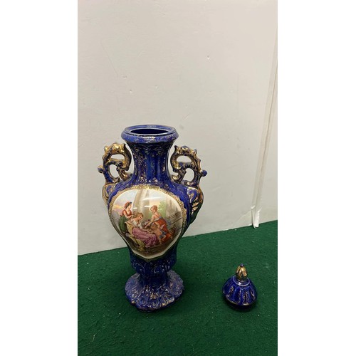 469 - LARGE BLUE LIMOGE VASE