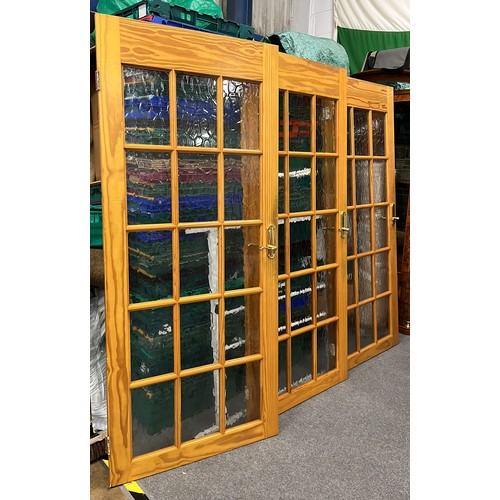 421 - THREE PINE INTERNAL GLAZED DOORS