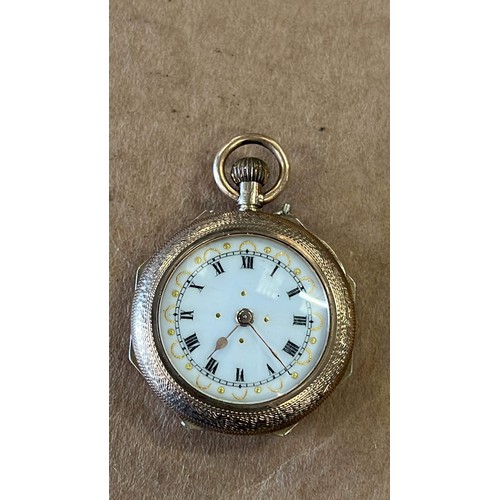 377 - 9CT GOLD POCKET WATCH - SEE ALL PICTURES BOW IS DAMAGED