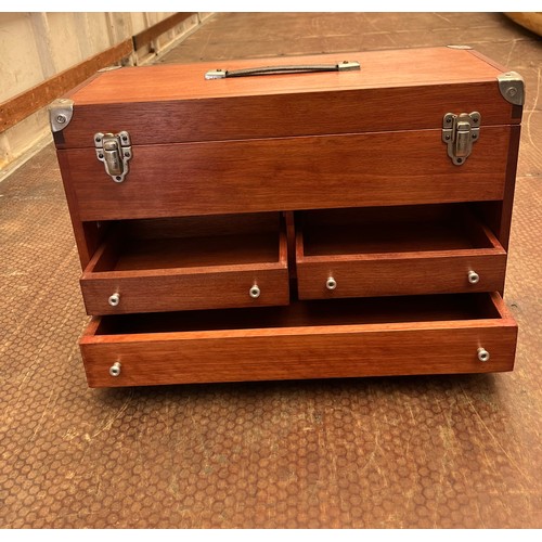 240A - mahogany collectors chest see pictures