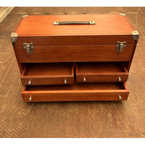 240A - mahogany collectors chest see pictures