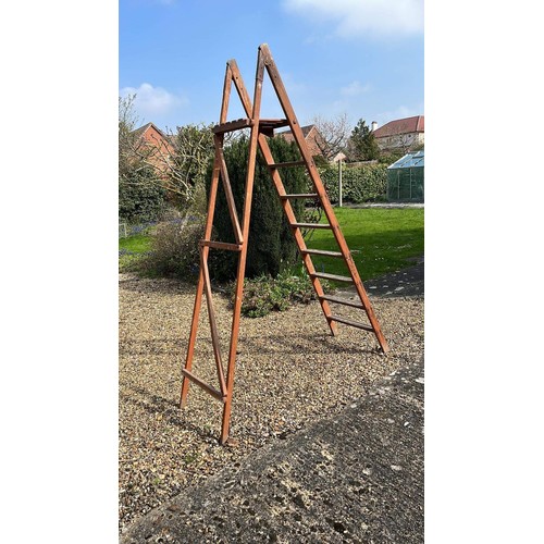 70 - VERY TALL WOODEN STEP LADDER