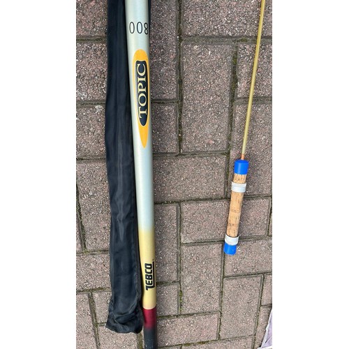 19 - FISHING RODS PLUS A TOPIC 8000 POLE