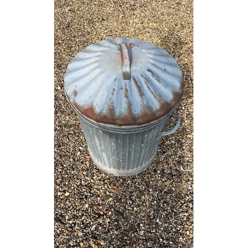 49 - GALVANISED RUBBISH BIN WITH LID