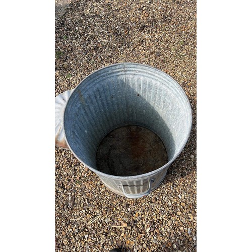 49 - GALVANISED RUBBISH BIN WITH LID