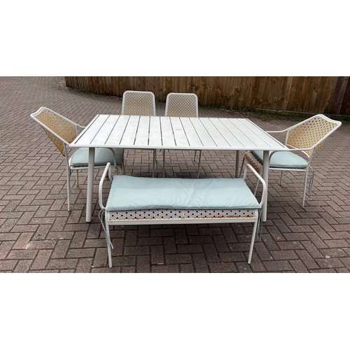 Cream metal garden online table