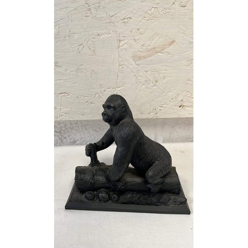50 - LARGE COAL CARVING OF A GORILLA BY UNITY GIFTS
