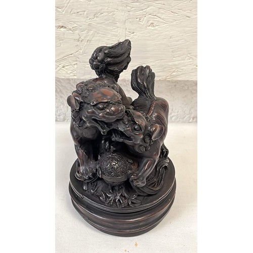 30 - CARVED FOO DOGS