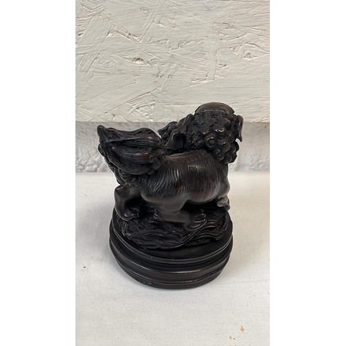 30 - CARVED FOO DOGS