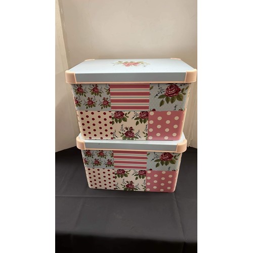 300 - TWO PLASTIC FLOWER STORAGE BOXES