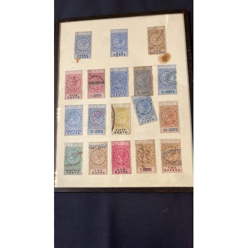 419 - THREE FRAMED MAURITIUS STAMP COLLECTIONS SEE PICTURES