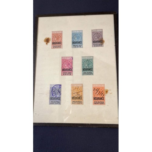 419 - THREE FRAMED MAURITIUS STAMP COLLECTIONS SEE PICTURES