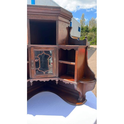 185 - VICTORIAN MAHOGANY CORNER CABINET