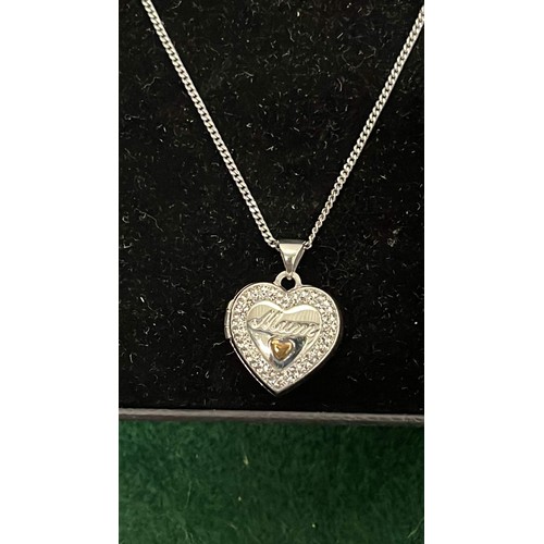 152 - HEART PENDENT LOCKET AND CHAIN 9CT GOLD AND 925