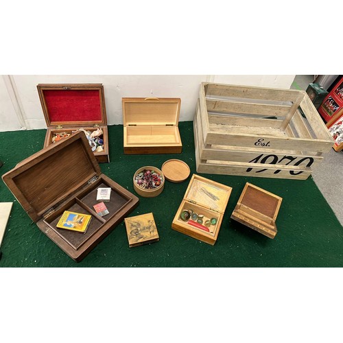 265 - WOODEN BOXES AND CONTENTS