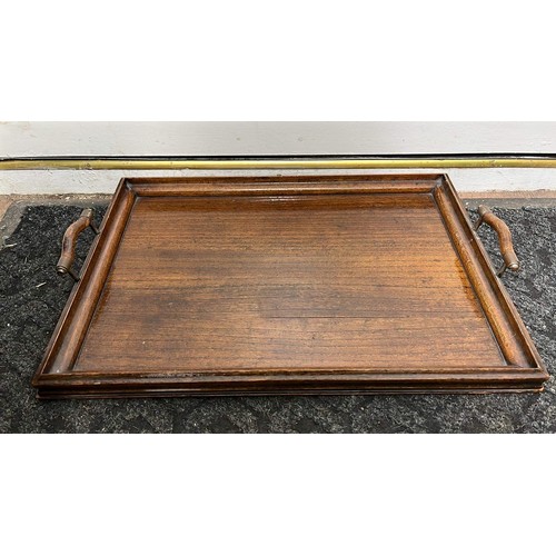 696 - OAK BUTLERS TRAY WITH HANDLES