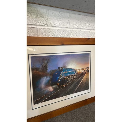 149 - FRAMED AND GLAZED SIR NIGEL GRESLEY BY JAMES GREEN 8 / 600 WITH CERT